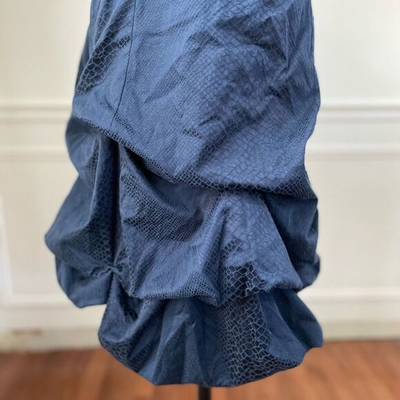Torrid Navy Blue One Shoulder Snake Print Bubble Hem Cocktail Dress 20 - Picture 4 of 6